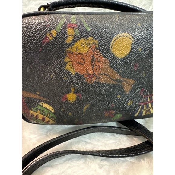 Piero Guidi Magic Circus Black Coated Canvas Crossbody Bag Made in Italy Angel - Picture 2 of 9